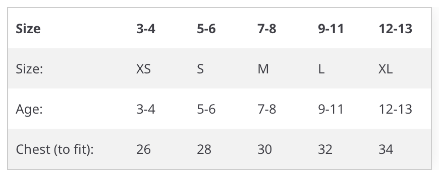 Future Pro Training Top Size Guide